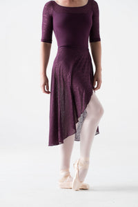 25" Long Wrap Skirt in Swirl Lace - AW512SW