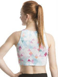 Sleeveless Crop Top in Triangle Print - AW321TR