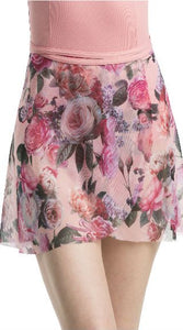 15" Wrap Skirt in Soft Floral Print Mesh - AW501SF