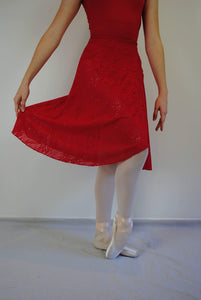 25" Long Wrap Skirt in Kara Lace - AW512KL
